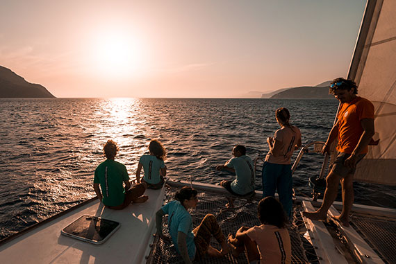 Sunset sailing in Kalymnos Greece