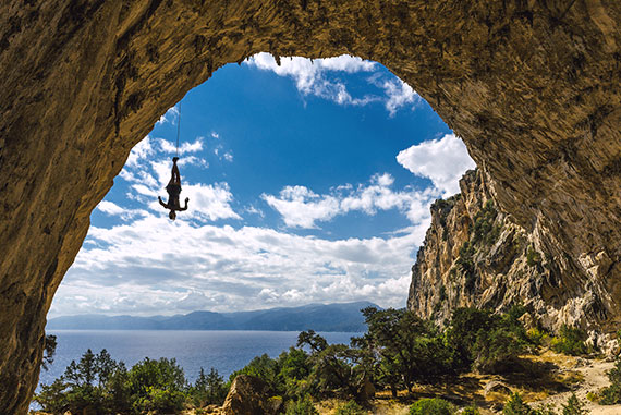 Rock climbing on pure granite and limestone in Sardinia